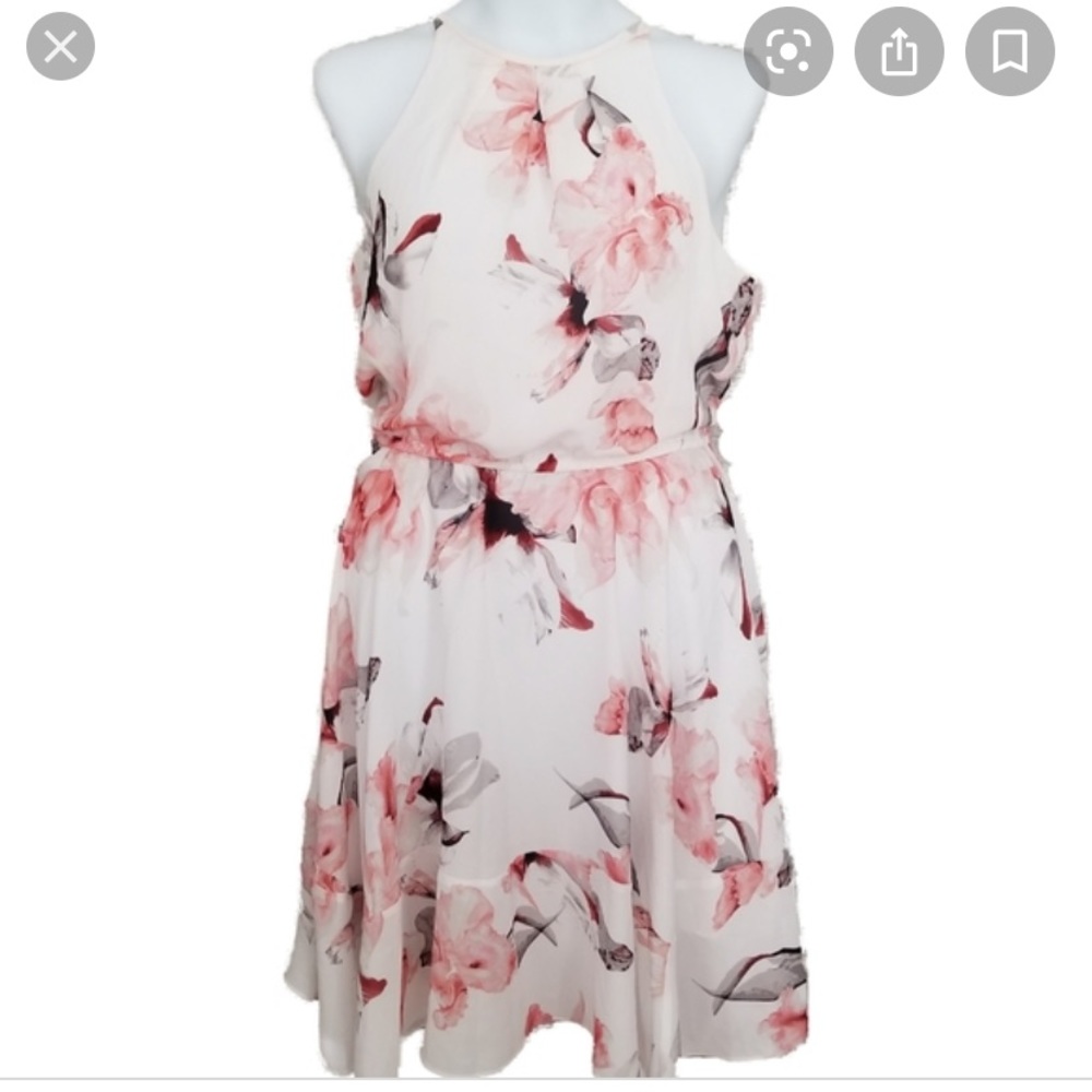 White House Black Market Floral Knee Length Dress